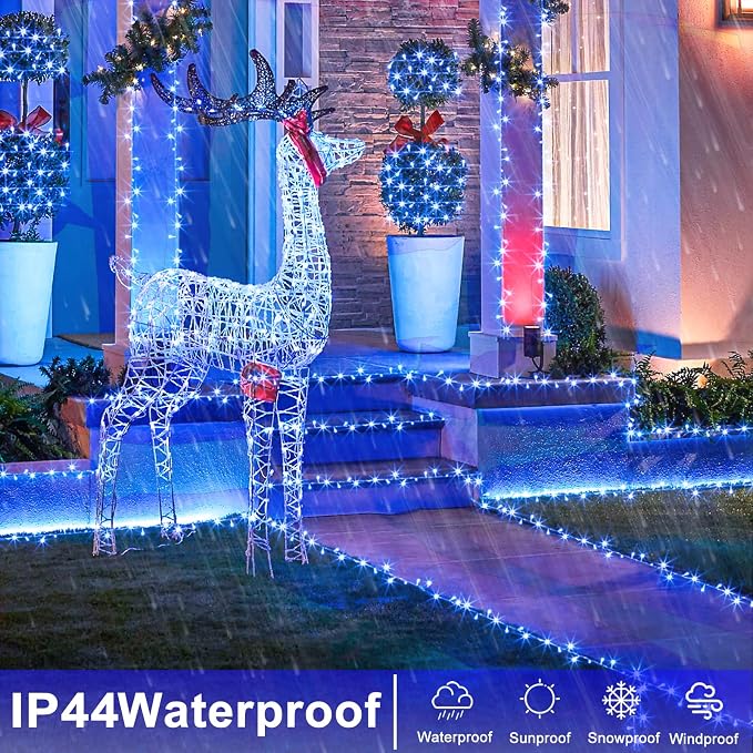 250 LED Blue Christmas Lights Outdoor, 82 FT Clear Wire String Lights Indoor with Waterproof 8 Modes, Plug in Clear Wire Twinkle Fairy Lights for Outside Tree Yard Bedroom Holiday Decorations