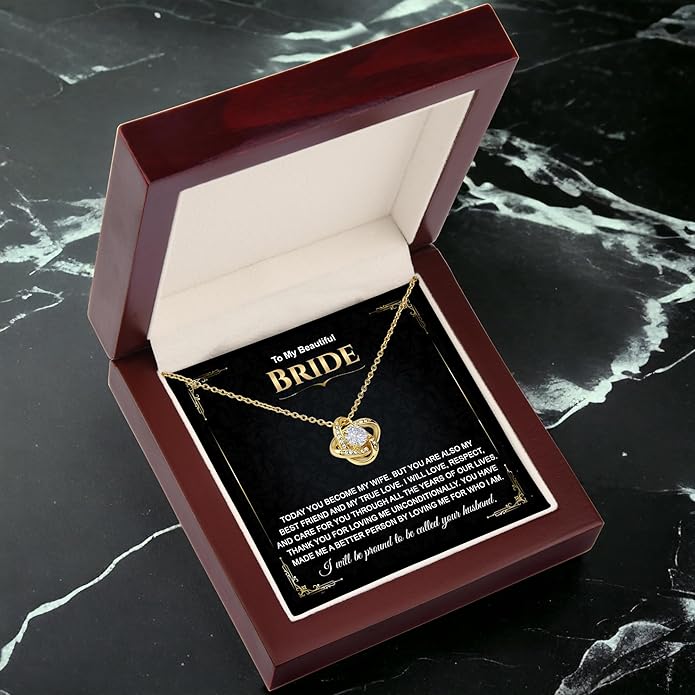 Groom To Bride Necklaces, Groom To Bride Necklace Gifts With Message Card, Groom To Bride Necklace For Wedding Day, To My Bride Necklace, Bridal Shower Necklace Gifts For Bride To Be