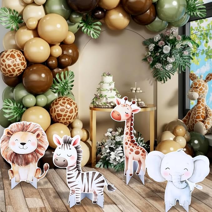 Gemscream 4 Pcs Large Jungle Vbs Animals Decorations 23.6 Inch Safari Birthday Decorations Jungle Animals Cutouts Backdrop Booth Props Party Supplies for Vbs Wildlife Theme Birthday Party Decor