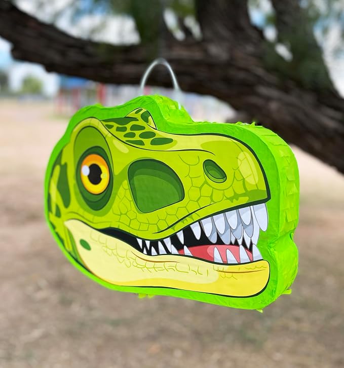 Jergrim Dinosaur Pinata Head, 4 Piece Set, For Jurassic Party Supplies, Dino Parties Decoration, Roar Pinatas, Birthday, Mexican Piñata De Dinosaurio Fits Pinata Stuffers And Dinosaurs Party Favors