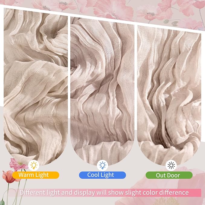 4 Pack Rosy Brown Cheesecloth Table Runner 17 x 108 inch Boho Gauze Table Runner Rustic Sheer Cheese Cloth Table Decorations for Wedding Party Baby Bridal Shower Birthday Holiday Home
