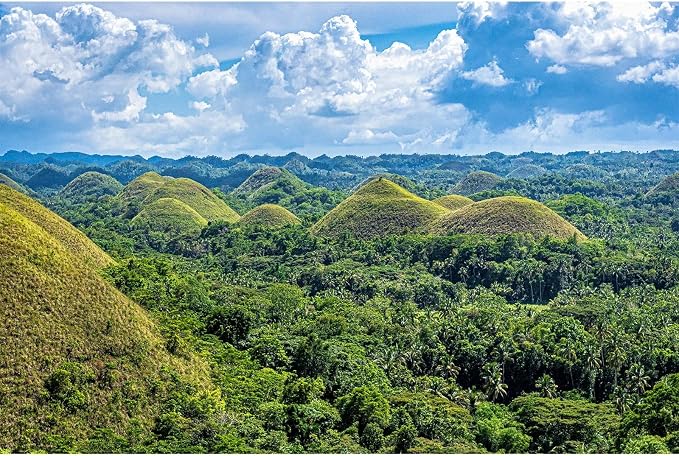 Chocolate Hills Photography Background Philippines Nature Landscape Backdrop Bohol Island Green Forest Mountain Backdrop Decors Philippines Travel Hiking Camp Birthday Wedding Portrait Props 10x6.5ft