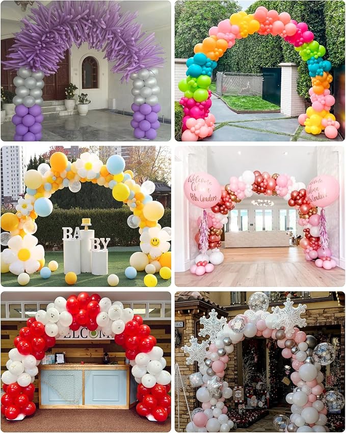 YALLOVE Balloon Arch Stand Kit, Adjustable Balloon Arch Frame, Convenient to Assemble and Disassemble, Backdrop Stand for Party, Not Include Balloons
