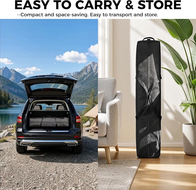 10x10 Pop Up Canopy One Push Setup Portable Heavy Duty Outdoor Beach Tent with 3 Heights & 4 Sandbags Sun Shade with Rolling Bag for Events Parties Camping, White