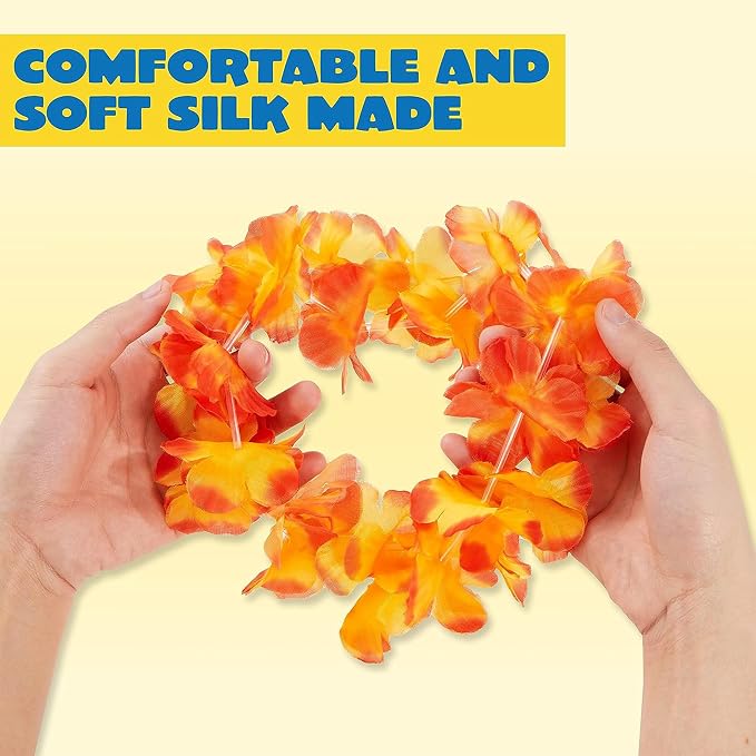 JOYIN Toy 60 Counts Hawaiian Leis Bulk, Tropical Flower Lei Hawaiian Lei Beach Hawaii Luau Party Favor Decoration Packs Party Supplies