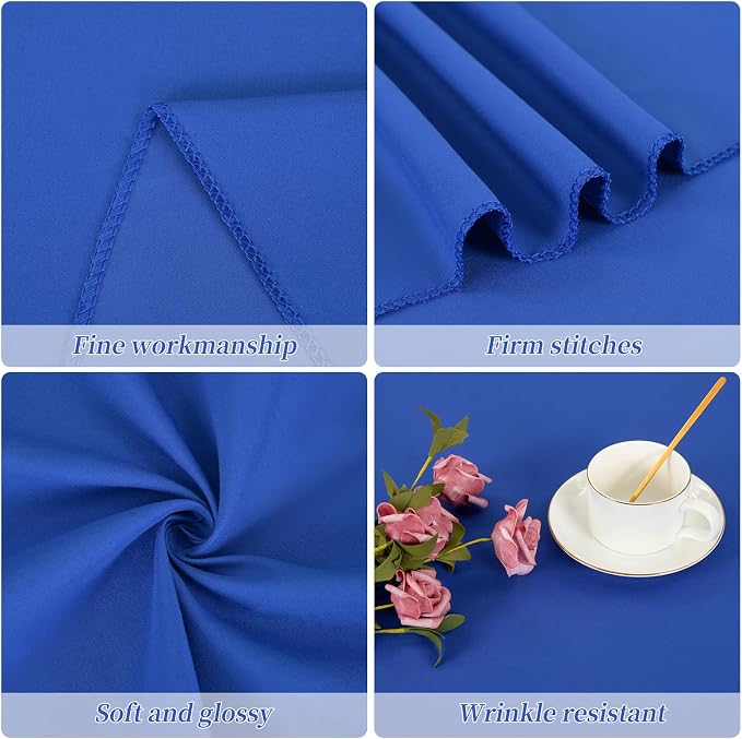 12 Pack Round Tablecloths - 120 Inch, Royal Blue Polyester Table Cover for Round Table, Stain and Wrinkle Resistant Washable Fabric Tablecloth, Polyester Tablecloth for Wedding Banquet Parties