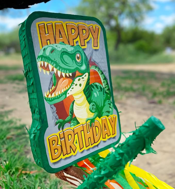 Jergrim Dinosaur Birthday Pinata, 4 Pc Set, T-Rex Jurassic Party Supply, Dino Parties Decor, Roar Pinatas, Birthday Games, Mexican Piñata De Dinosaurio Fits Pinata Stuffers And Dinosaurs Party Favor