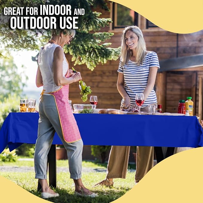 Party Solids 66% Thicker Premium Dark Blue Plastic Table Cover Roll 40" X 300' Table Cloth Plastic Cover Roll Quality Thick Banquet Rolls Disposable Tablecloth Rolls Strong American Based Company