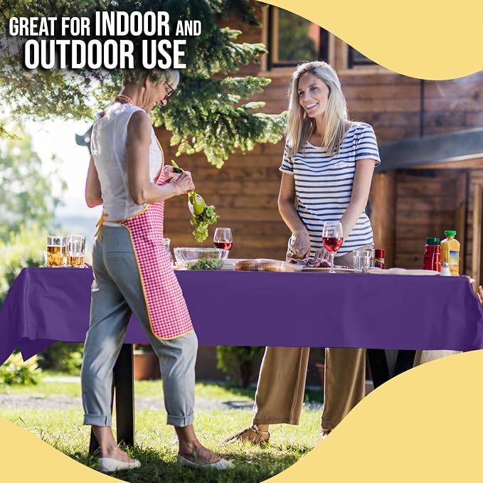 Party Solids 66% Thicker Premium Purple Plastic Table Cover Roll 40" X 300' Table Cloth Plastic Cover Roll Quality Thick Banquet Rolls Disposable Tablecloth Rolls Strong American Based Company
