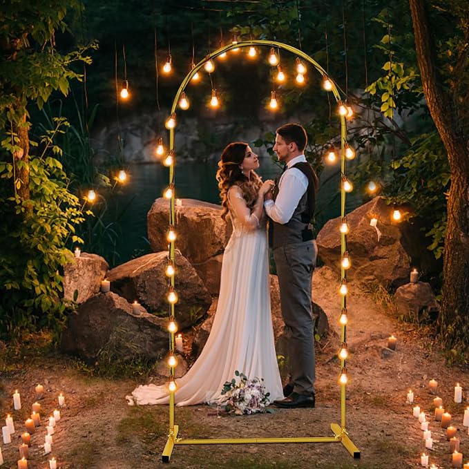 6 FT Metal Arch Backdrop Stand, Wedding Arch Frame for Parties, Birthday, Baby Shower, Graduation, Wedding, Bridal Shower, Arch Decoration of Garden, Floral, Balloon