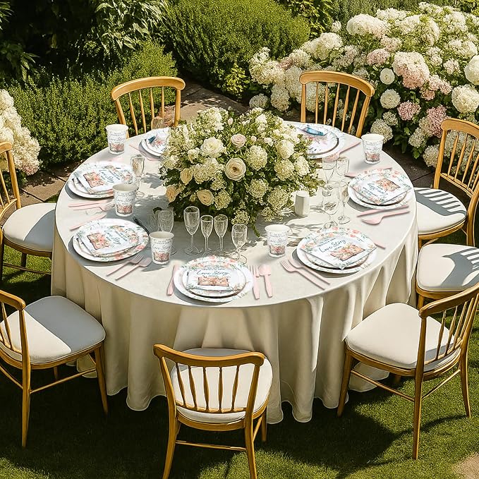 Yungyan 252 Pcs Next Chapter Love Bridal Shower Party Tableware Set Included Plates Napkins Cups Forks Knives Cutlery for Party Decorations Supplies 36 Guests