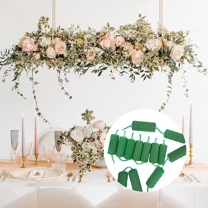 Prashent 9.2FT 14 Piece Floral Wet Foam Garland for Fresh Flowers, Floral Craft Wet Foam for Home Garden Wedding Decoration, Arch Door Tabletop Flower Arrangement DIY Material