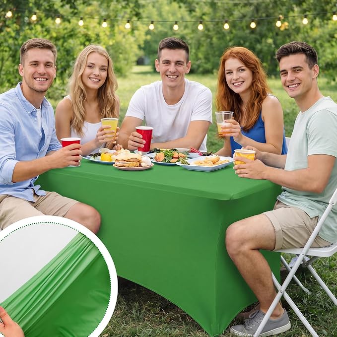 Frienda 4 Pcs Gradient Green Tablecloth Milk Silk 71 x 30'' Gradient Green Table Cloth Rectangle Table Cover for Birthday Wedding Baby Shower Banquet Picnic Holiday Party Decorations