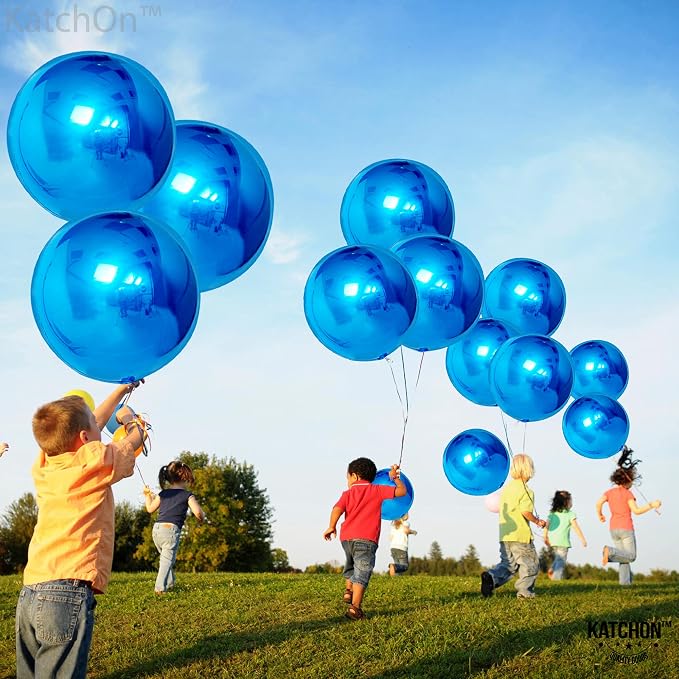 KatchOn, Royal Blue Balloons - 22 Inch, Pack of 12 | Large Metallic Blue Balloons for Fathers Day Decorations, Retirement Party Decorations | 4th of July Decorations, Birthday Decor