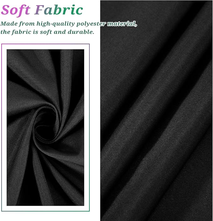 Teruntrue 12 Packs Tablecloths 60x102 inch Black Rectangle Table Cloth for 6 Foot Rectangle Tables, Washable Polyester Fabric for Wedding Parties Banquet Holiday Dinner Table Decorative, Black