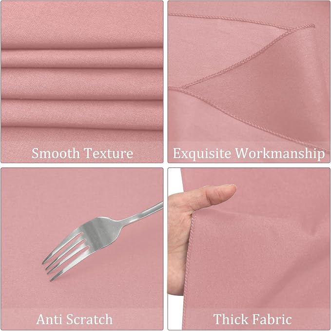 Fivenl 8 Pack Premium Round Tablecloth 90 Inch Round Table Covers Bulk Washable Polyester Fabric Round Table Clothes for Wedding Party Reception Banquet Buffet Restaurant (Dusty Rose, 90 Inch)