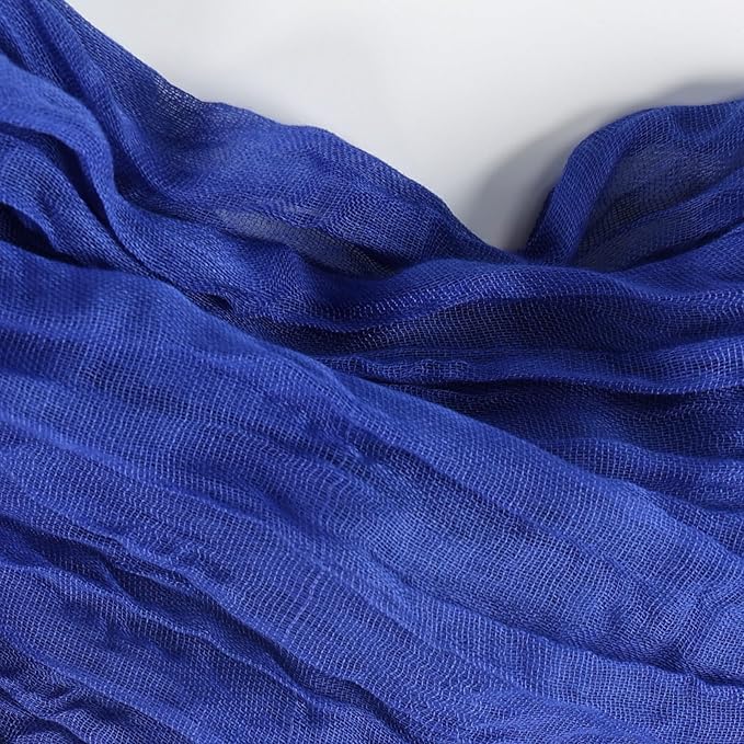 8 Pack Royal Blue Cheesecloth Table Runner 10ft Boho Gauze Fabric 120 Inch Cheese Cloth Table Runner Rustic Sheer for Holiday Baby Shower Party Décor Home Wedding Decoration