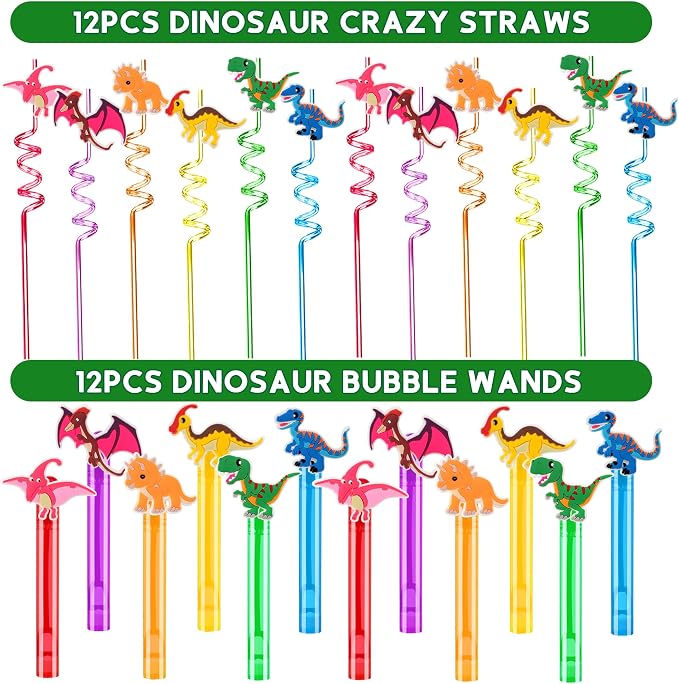 PLOUGVI 320PCS Dinosaur Birthday Party Decorations Favors Supplies, Dino Goodie Bags Fillers Stuffers for Kids Birthday Gifts