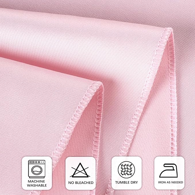 8 Packs 90 Inch Pink Tablecloth Round Tablecloth for Circle Tables, Washable Polyester Table Cloth, Wrinkle Resistant Round Cover for Wedding Party Banquet Dining