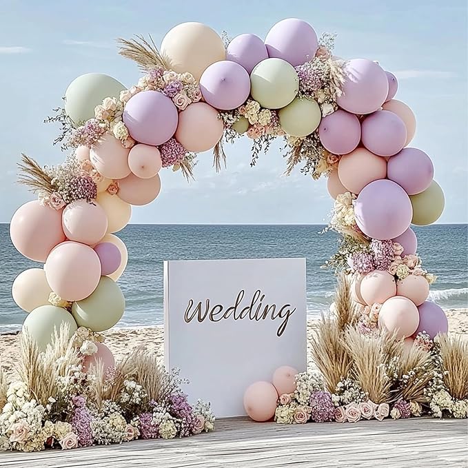 108Pcs Pink Double Stuffed Balloons Different Size, 18/12/10/5 inch Pastel Light Pink Balloons Garland Arch kit for Baby Shower Birthday Bridal Wedding Princess Party Decoration