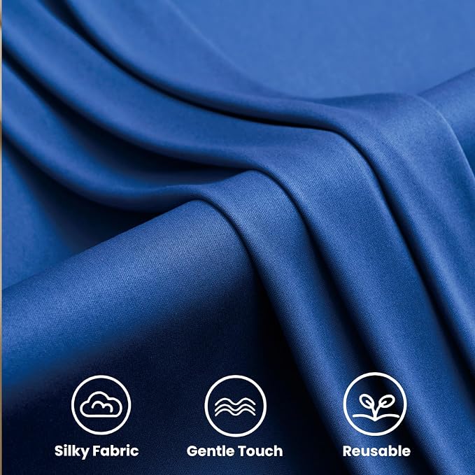 20ftx12ft Wrinkle Free Royal Blue Backdrop Curtain, 4 Panels 12FT Height Royal Blue Wedding Backdrop Drapes, Silky Polyester Back Drop Cloth for Birthday Photography Background Party