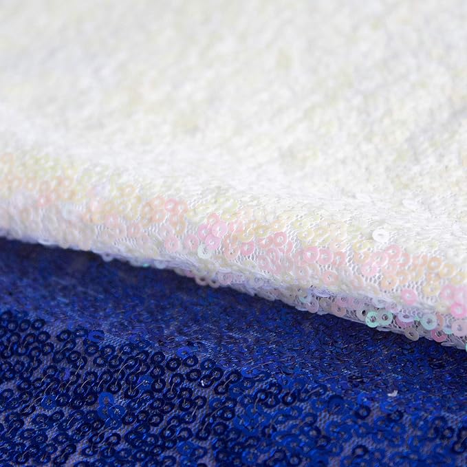 JYFLZQ Iridescent White Sequin Table Runner 12" x 72" Pack of 10 Sparkly White Metallic Table Runner Glitter Sequin Runner for Table Birthday Party Event Decorations