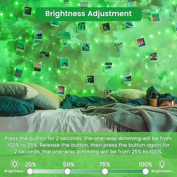 Connectable 2Pack String Lights Indoor, 66FT 200LED String Lights, 13Modes Twinkle Fairy Lights Plug in Outdoor Waterproof, Green Clear Wire Light for Christmas Tree, Wedding Yard, Party Decor