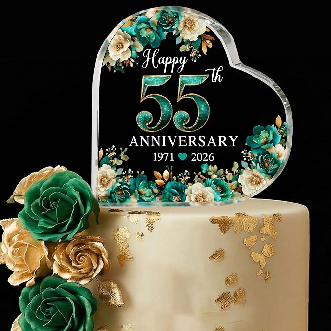 55th Wedding Anniversary Acrylic Cake Topper, 55 th Anniversary Decorations, 55 Wedding Topper, 55 Years Of Married Gifts (55th Anniversary Cake topper 2026)