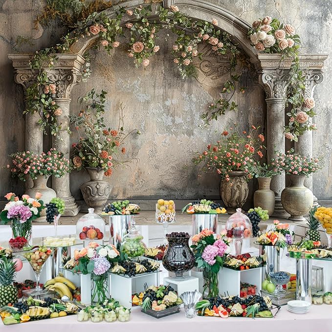 Baocicco 10x6.5ft Wedding Flowers Wall Backdrop Photography Vintage European Palace Victoria Wall Floral Background for Baby Shower Newborn Birthday Party Decorations Photo Booth Girl Women Portrait