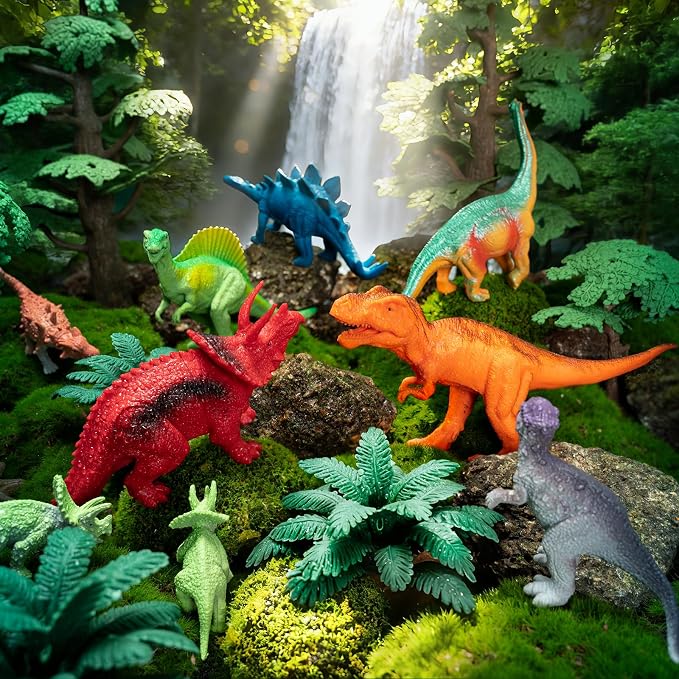 28 PCS Dinosaur Toys for Kids 3-5 with Storage Case,Realistic Dinosaurs Toy Set,Dinosaur Figures for Kid,Birthday Gift for Boys and Girls,Dinosaur Party Favors
