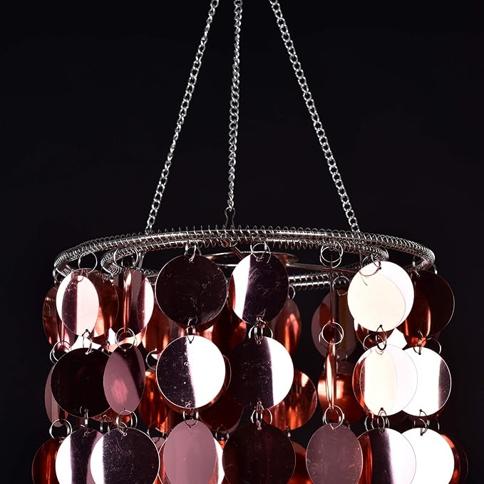 Bling Hanging Chandelier Great idea for Wedding Chandeliers Centerpieces Decorations and Any Event Party Decor (Rose Gold)