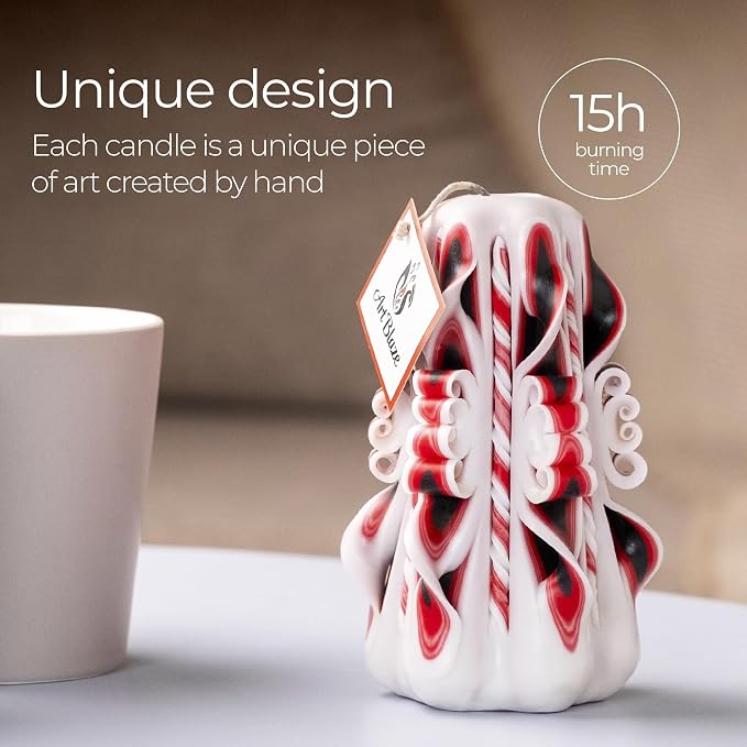 Carved Candles - Handmade Decorative Large Candle – Tall Long Burning Cute Spiral Candle for Women – for Home Decor, Cozy Cottage Core Gift - Christmas Gift for Mom - Eastern Tale