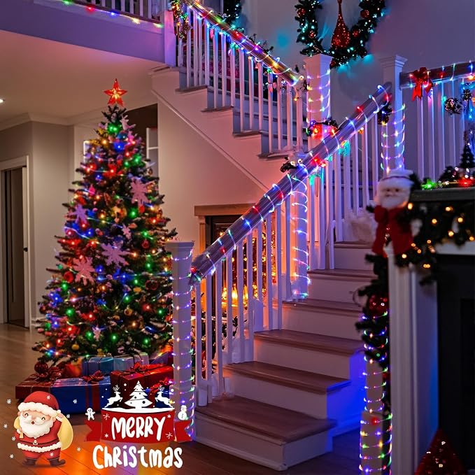 33Ft LED Rope Lights Indoor,100 LED Tube Lights with 18 Colors,String Lights for Outside Waterproof LED Rope Lighting for Outside, Garden, Pool, Bedroom, Wedding, Party, Indoor Outdoor Decoration