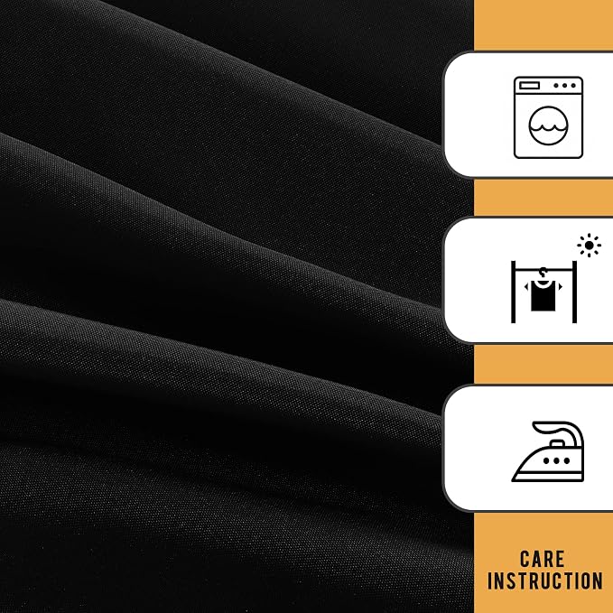 Obstal 4 Pack Black Tablecloth Fitted Table Clothes for 6 Foot Rectangle Tables - Water Resistant Washable Fabric Polyester Rectangle Table Cover for Outdoor/Indoor Uses?72L x 30W x 30H Inches, Black?