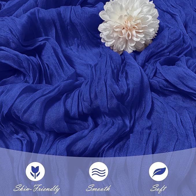 15 Pack Royal Blue Cheesecloth Table Runner 17 x 108 inch Cheese Cloth Table Runners 9ft Blue Table Runner Rustic Romantic Sheer Gauze Runner for Wedding Party Baby Shower Table Decoration