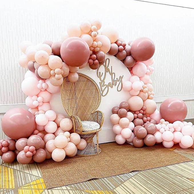 Blush Dusty Pink Balloon Garland Double Stuffed Baby Pink Balloon Latex Rose Pink Balloon Arch Kit Pastel Pink Balloon Set For Boho Wedding Baby Shower Princess Birthday Party Bridal Shower Decoration