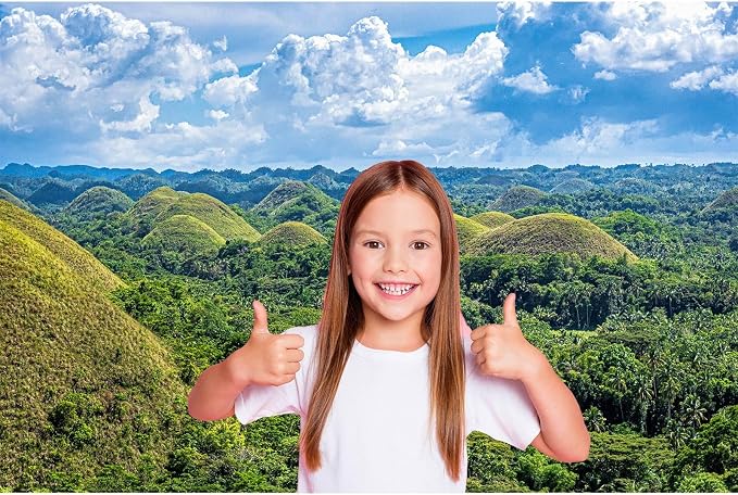 Chocolate Hills Photography Background Philippines Nature Landscape Backdrop Bohol Island Green Forest Mountain Backdrop Decors Philippines Travel Hiking Camp Birthday Wedding Portrait Props 6x4ft