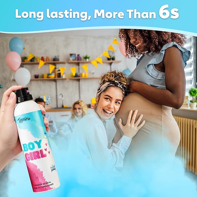Gender Reveal Fire Extinguisher Set for Newborn Baby, 4Pcs Blue Gender Reveal Smoke Bombs, 100% Biodegradable Color Blaster for Cool Gender Reveal Ideas, Confetti Power Cannon Shooter Party Supplies