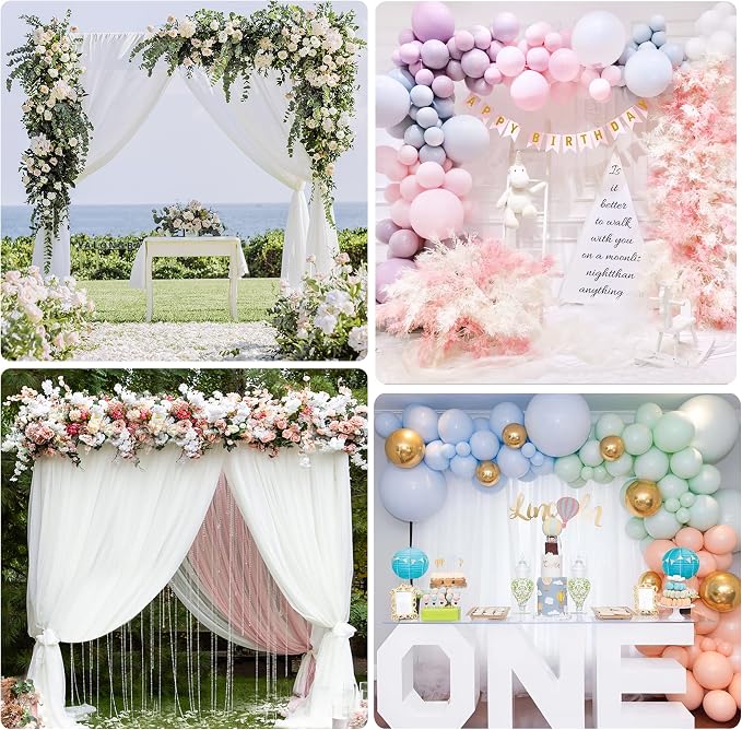 Putros Heavy Duty Backdrop Stand 8ft x 8ft Black Pipe and Drape Backdrop Stand Kit Adjustable Metal Backdrop Sand for Wedding Photobooth Exhibition Decoration