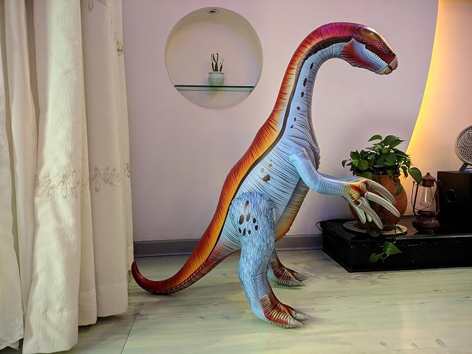 HOHQB 3 Inflatable Dinosaur Jurassic Birthday Party Supplies Giant Blow up Dinosaur Birthday Decorations Balloons for Kids (Plesiosaur Tyrannosaurus Therizinosaurus)