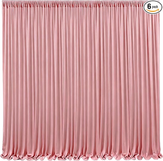Rose Backdrop Curtains-Wrinkle-Free Polyester Photography Drapes Party Curtain Background for Baby Shower Wedding Decorations- 24 X10FT
