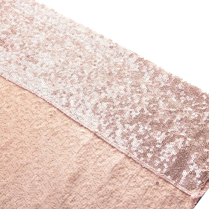 Juya Delight 6FT X 8FT Non-Transparent Sequin Photography Background Backdrop Curtain for Birthday Party Wedding Festival Ceremony (Rose Gold)