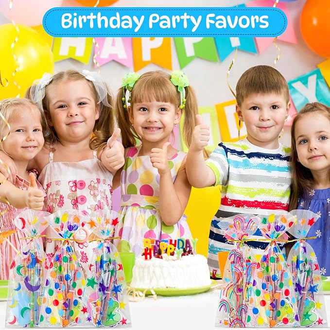 Birthday Goodie Bags for Kids, 24Pack Return Gifts for Birthday Party with Multicolor Pen Pencils for Goodie Bag Stuffers Classroom Gifts for Students Class Rewards Prizes