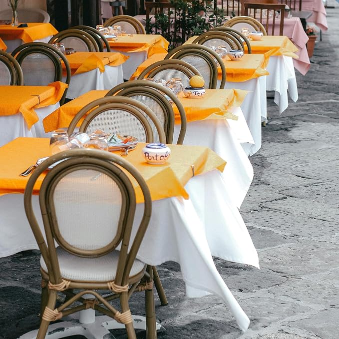 60x102 Table Cloth - 6 Pack Rectangular White Washable Stain and Wrinkle Resistant Polyester Table Cover for Dining Tables, Various Parties and Camping (White)