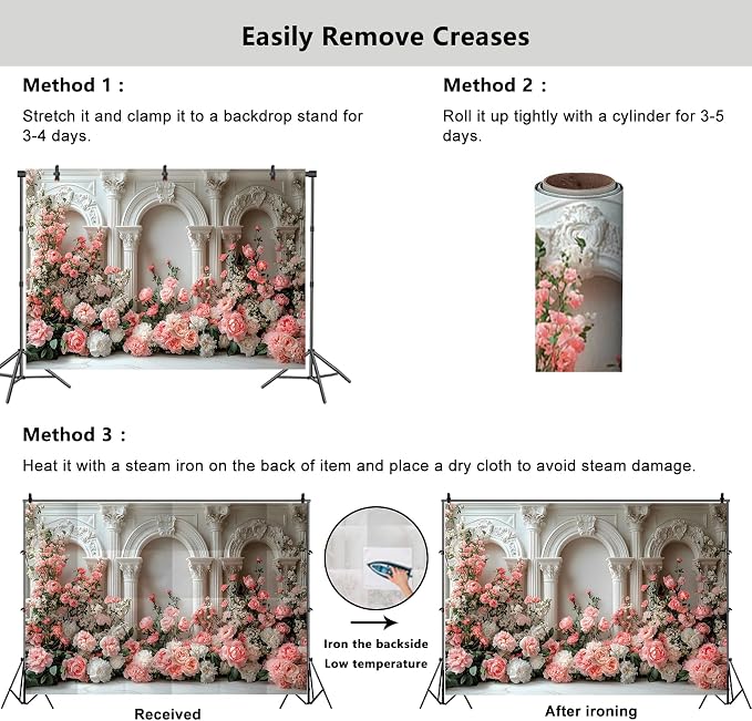 YongFoto Opulent European Archway Wall 10x5ft Blooming Rose Flower Elegant Romantic Retro Photography Background Birthday Bridal Shower Wedding Party Banner Portrait Photoshoot Wallpaper Photo Booth