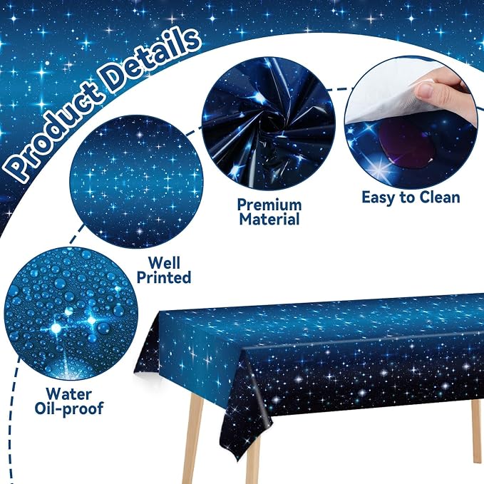 party greeting Space Galaxy Party Decoration Tablecloth Roll 1200 x 52 Starry Night Disposable Table Cover Galaxy Table Cloth Starry Background Photo Wall for Star Theme War Birthday Party Supplies