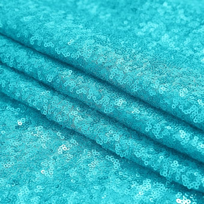 Sugargirl Turquoise Sequin Backdrop Curtain 4FTx8FT Glitter Turquoise Background Drapes Sparkle Photography Backdrop for Party Wedding Birthday Wall Decoration(1 Panel)