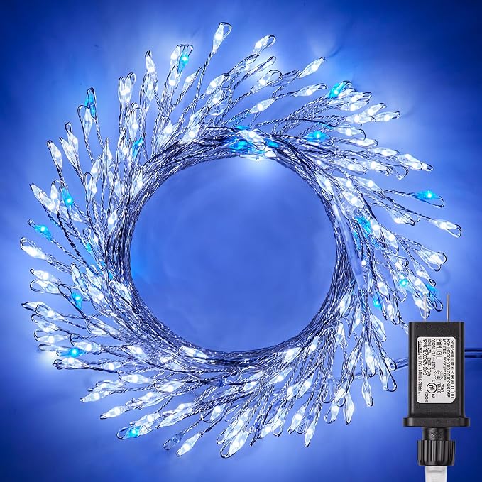 Twinkling Fairy Lights Plug in, 10FT 200LED Twinkle Lights - Firecracker String Lights, Christmas Tree Lights Waterproof for Bedroom, Garden, Patio, DIY Wreath, Indoor Outdoor Christmas Decorations