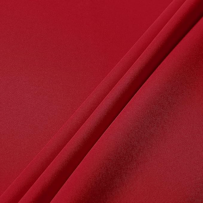 sancua Round Tablecloth - 108 Inch - Water Resistant Spill Proof Washable Polyester Table Cloth Decorative Fabric Table Cover for Dining Tables, Buffet Parties and Camping, Red