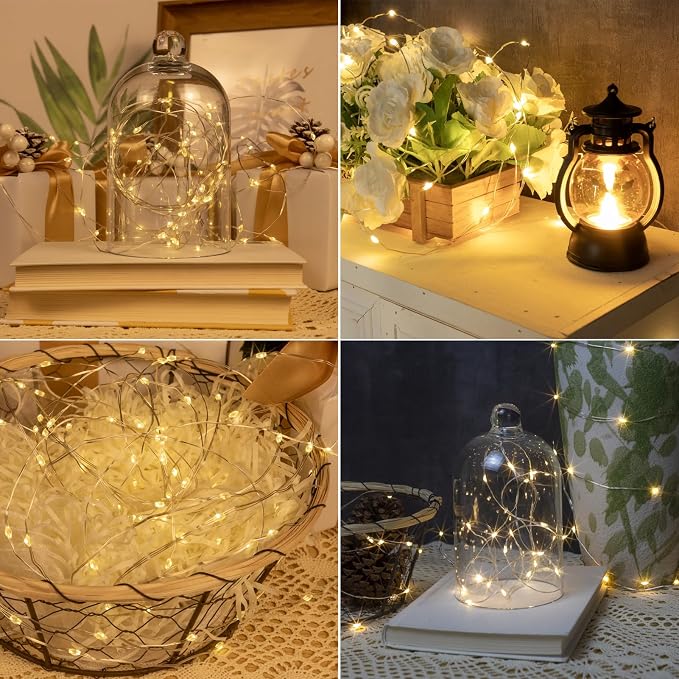 Fairy Lights Plug in,200FT 600LEDs Waterproof Led String Lights,8 Modes Remote Twinkle Light for Outdoor Indoor Christmas Wedding Birthday Garden Party Decorations,Silver Wire,Warm White